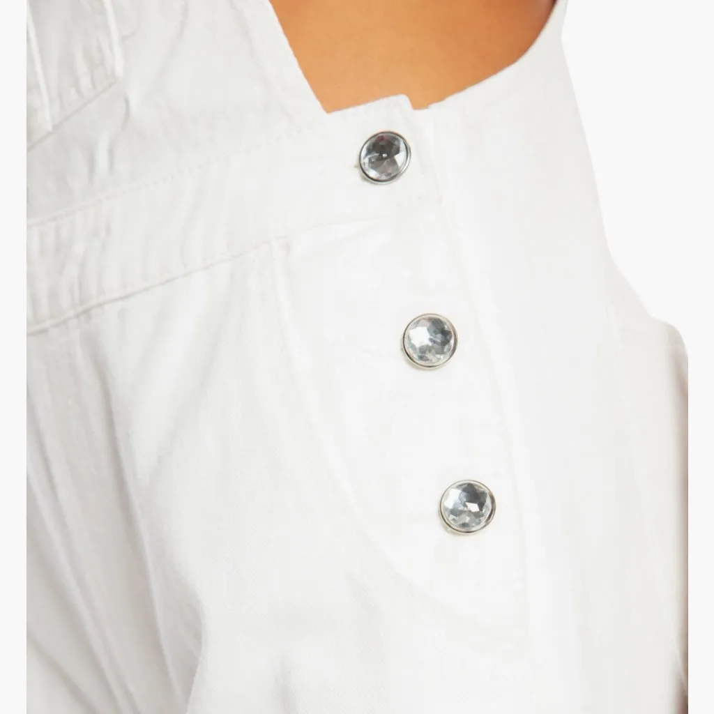 NWT Juicy Couture Wide Leg Overalls Large, WHITE - Image 6