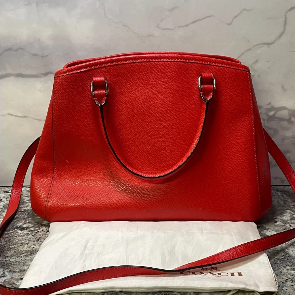 Coach Margot Carryall Satchel F34607 Crossgrain Leather Crossbody Bag & Dust Bag - Image 3