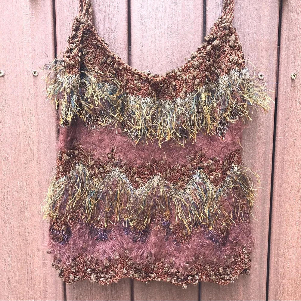 Handknit 🧶 fringe tank top sweater Size undefined - Image 3