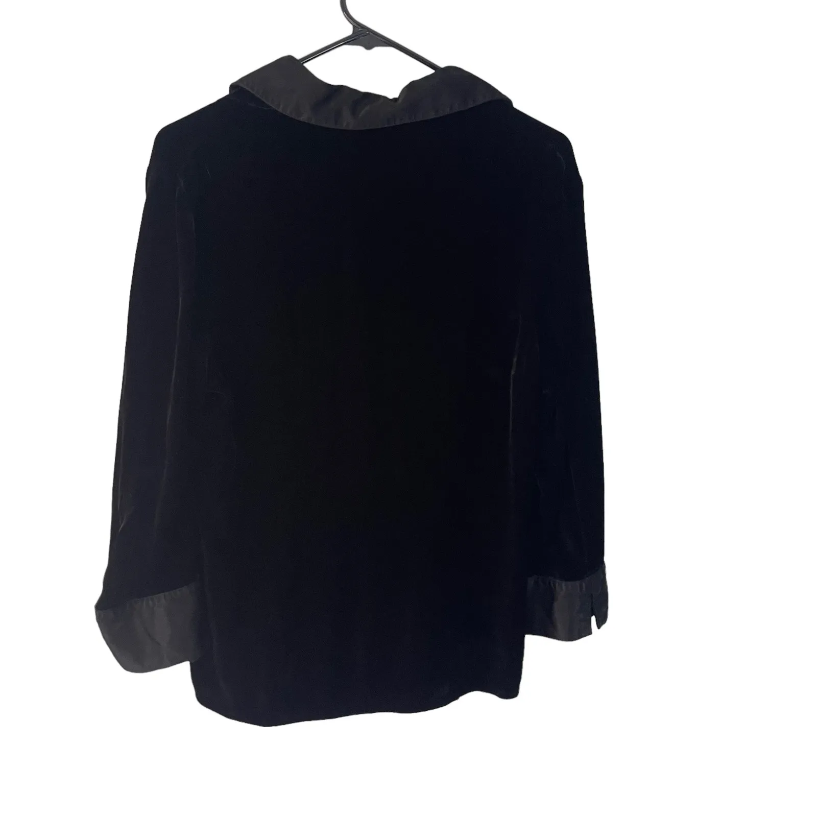 Tianello Size XS Velvet Black Whimsygoth Grunge Collared Button Up‎ Blouse - Image 6