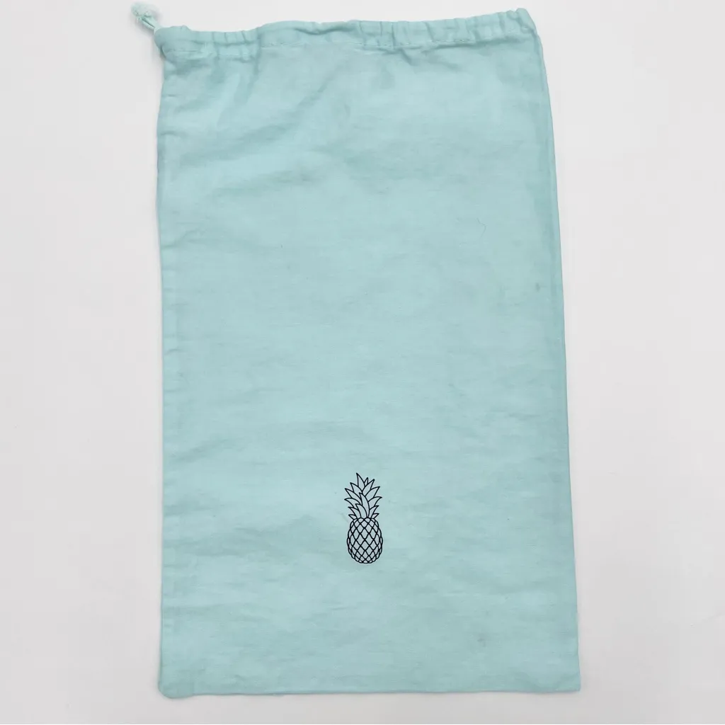 Aquazzura Dust Cover Bag Light Blue Travel Storage Drawstring 8.5x14.5 Pineapple - Image 2