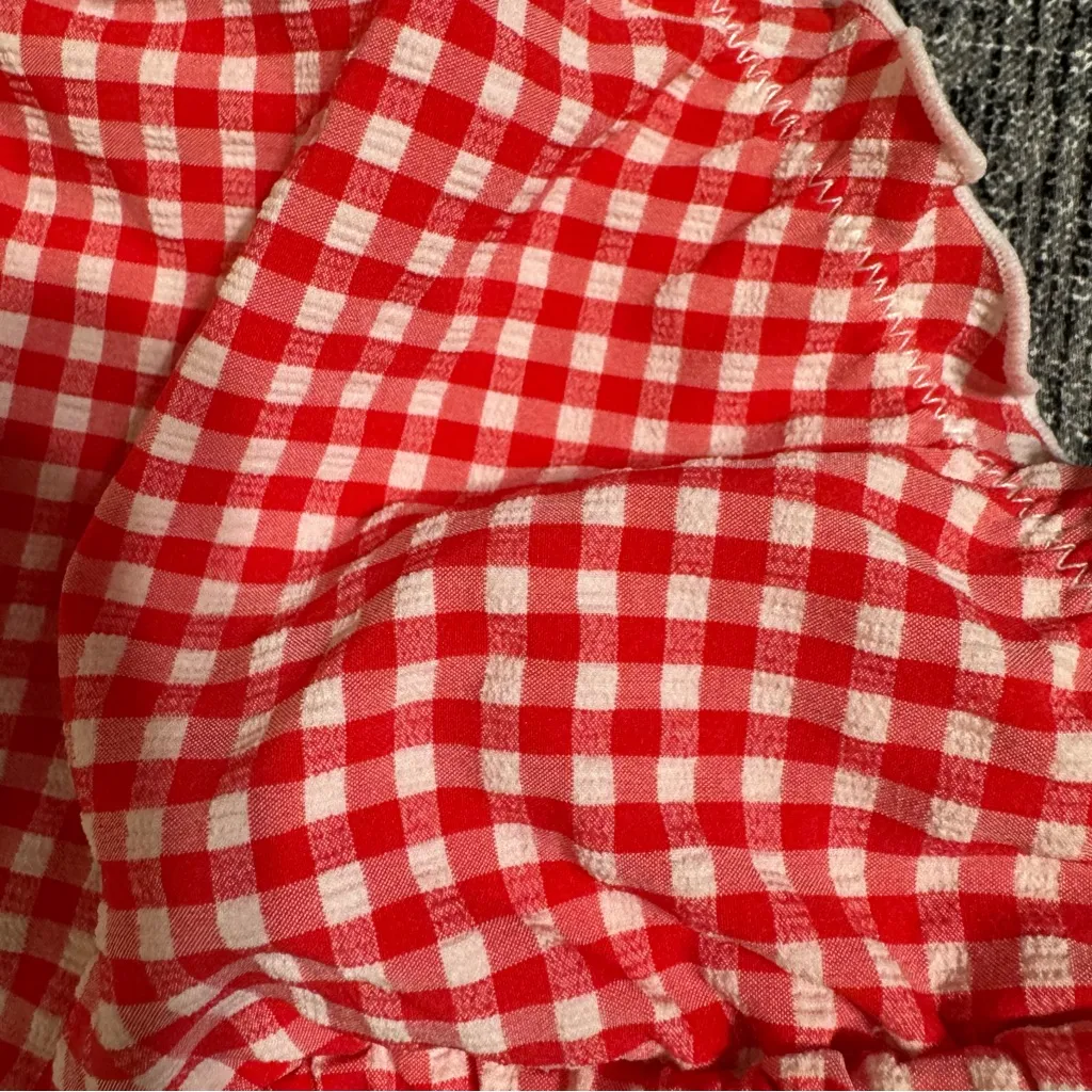 Good American Gingham Lattice Edge Bikini Top - Image 6