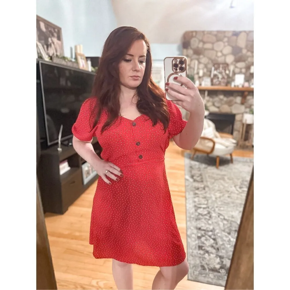 Monteau Red Polka Dot Dress - Image 7