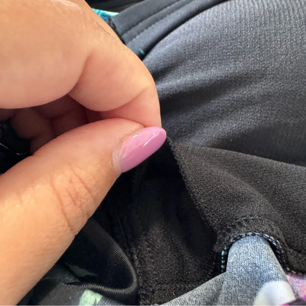 Aqua Green Black Tropical Floral Swimsuit NWOT size Small One Piece Waist Detail - Image 8