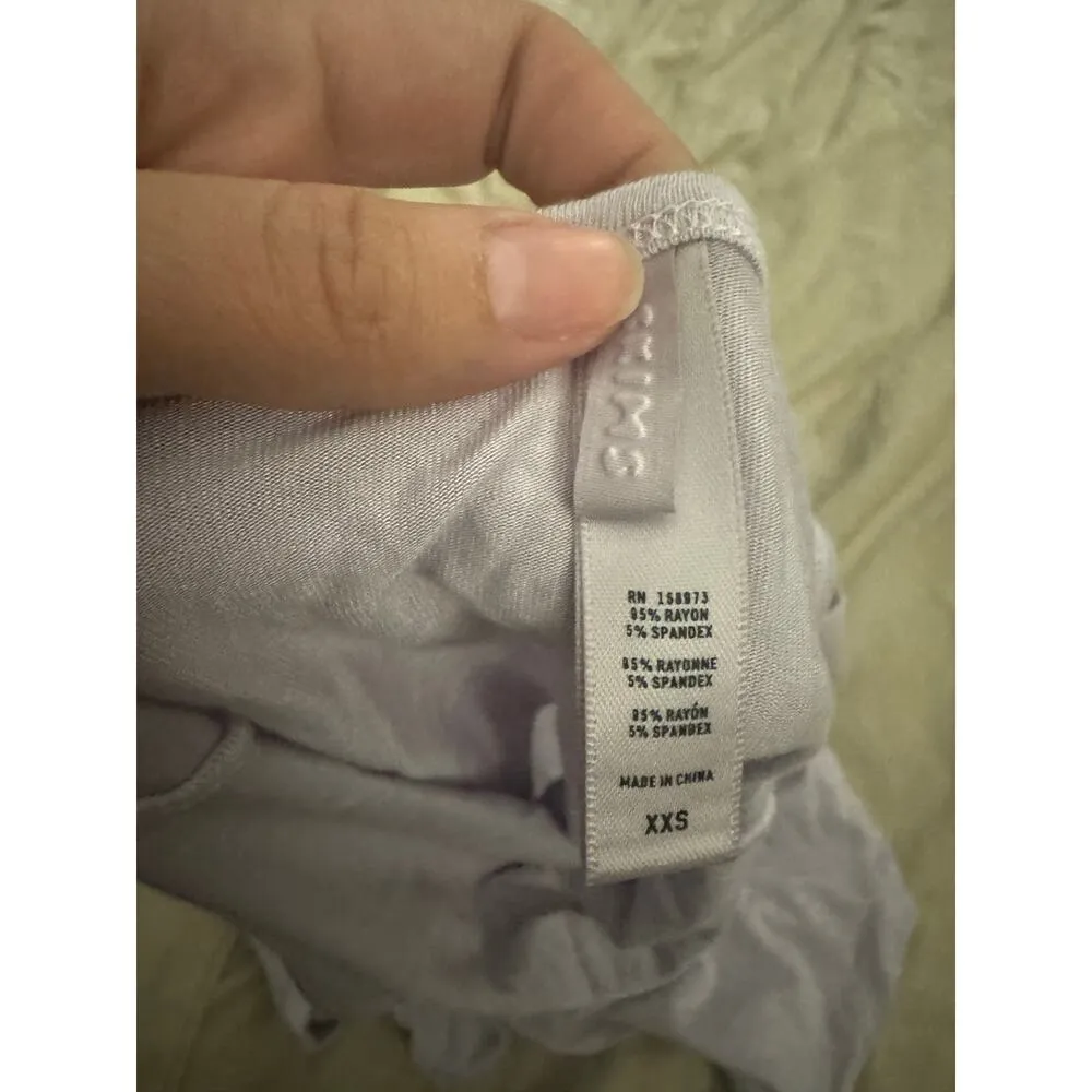 SKIMS Sleep Set Size XXS iris mica purple Tank Top & Shorts Pajamas FLAWS - Image 3