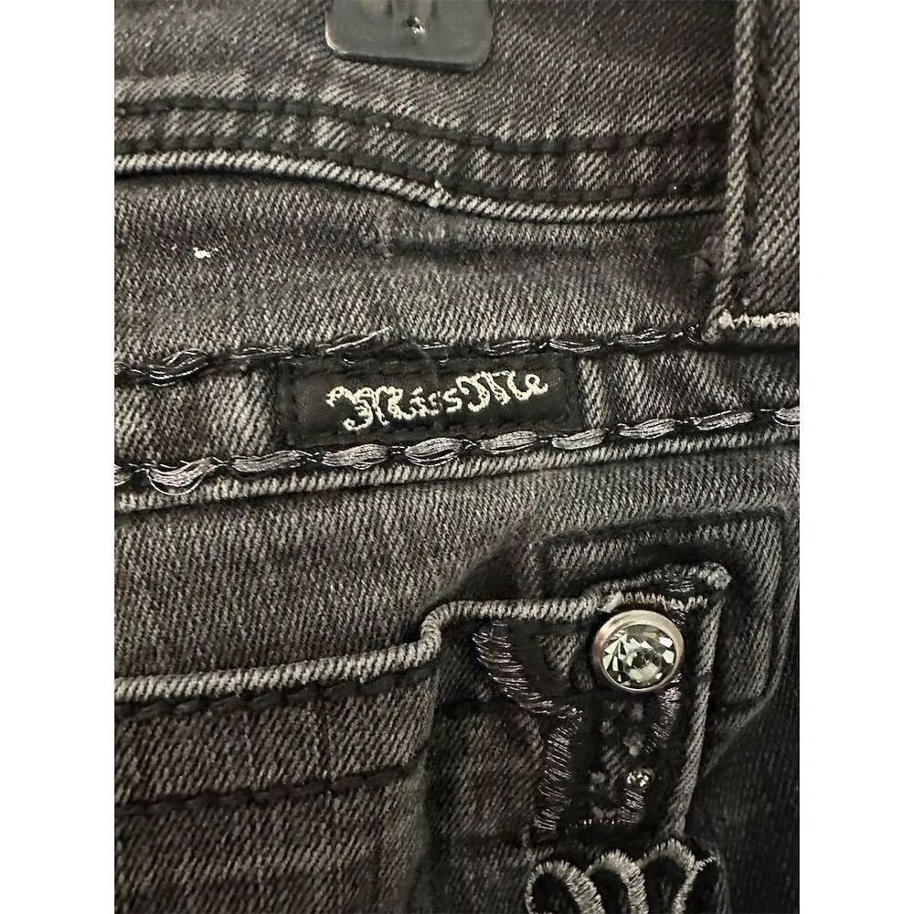 Miss Me Women's Black Sequin Pocket Skinny Jeans Size 27 - Image 7
