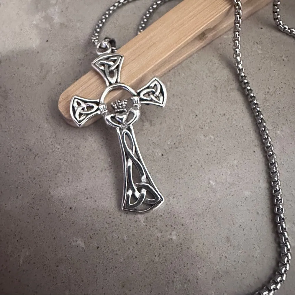 Sterling Silver Celtic Cross Necklace – 18” Chain Silver - Image 3