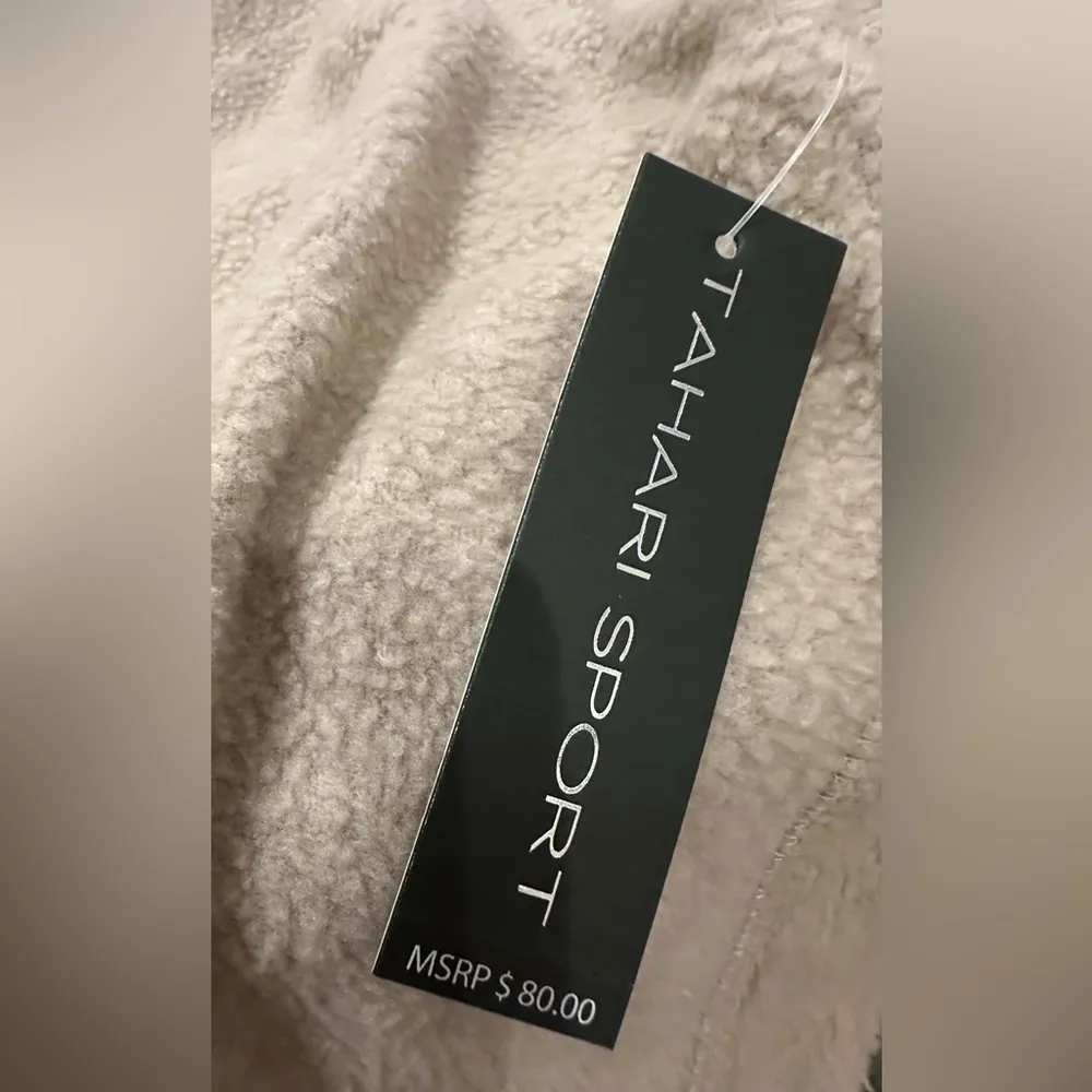 NWT Tahari Sport Fleece Sweater Women’s Size 2X Tan Cowl Neck Sweatshirt - Image 3