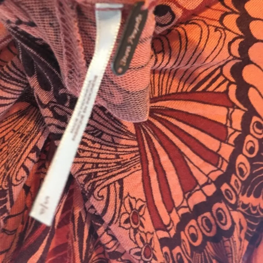 Free People Cutout Cold Shoulder Printed Blouse - Image 8