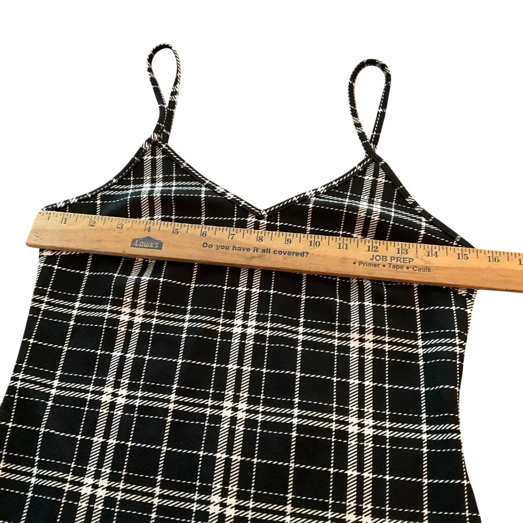 Shein Black & White Plaid Spaghetti Strap Mini Dress S short casual festival - Image 3