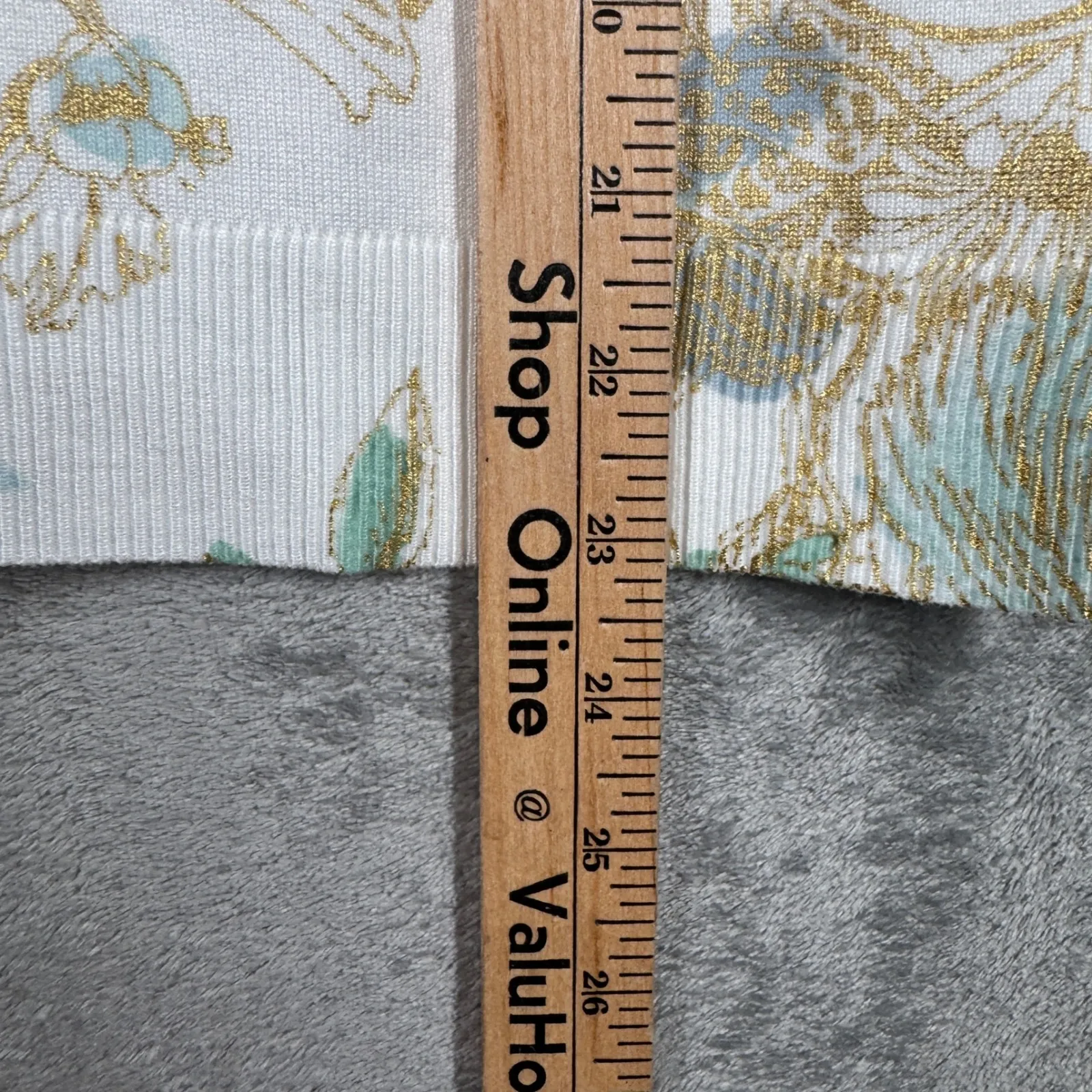 Chicos Sweater Medium Gold Metallic Floral Pullover Elegant‎ Shimmer Grannycore - Image 8