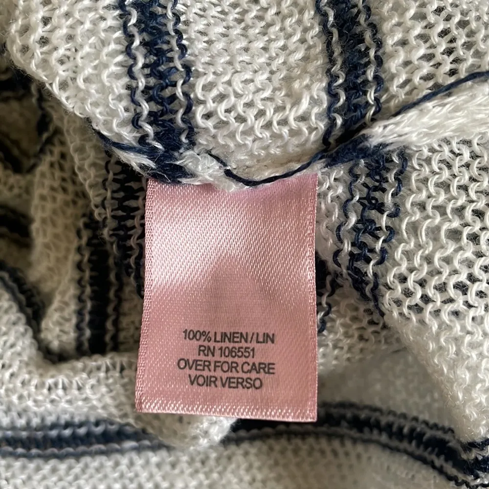 Calypso St. Barth oversized striped linen beach sweater top - Image 9