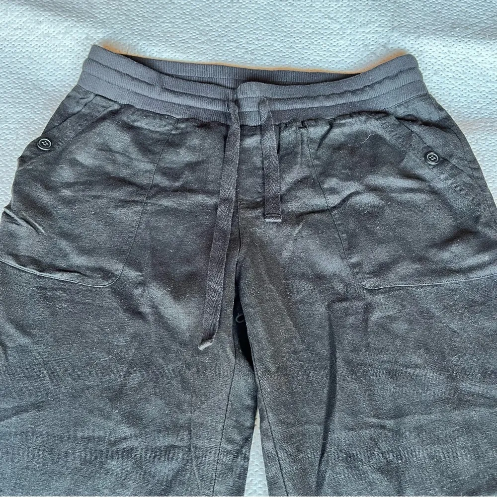 Womens Linen Blend Straight Leg Casual Resort Wear Pants Size Large - Image 3