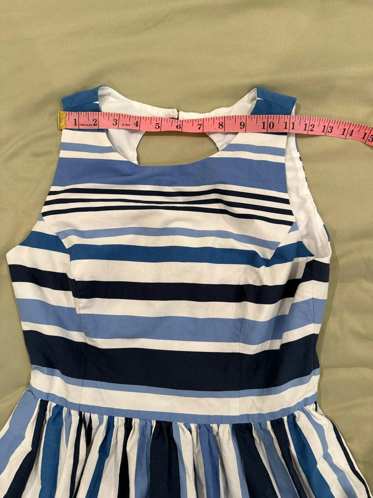 Vince Camuto  Dress Blue Striped - Image 4