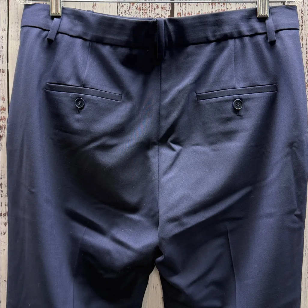 Theory NWT Sea Blue Navy Treeca 2 Traceable Wool Cropped Pants Size 8 - Image 7