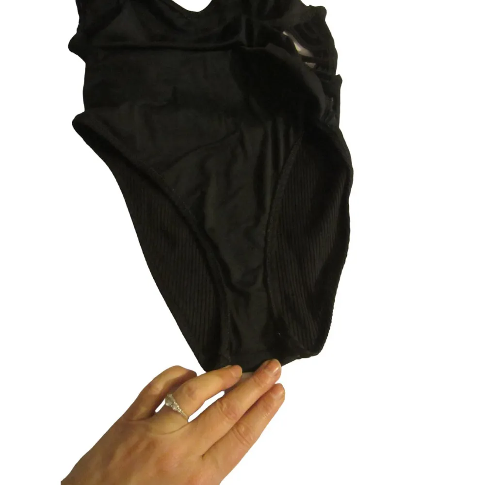 Victoria’s Secret PINK Ribbed One Piece Swimsuit Strappy Sides XS Black - Image 12