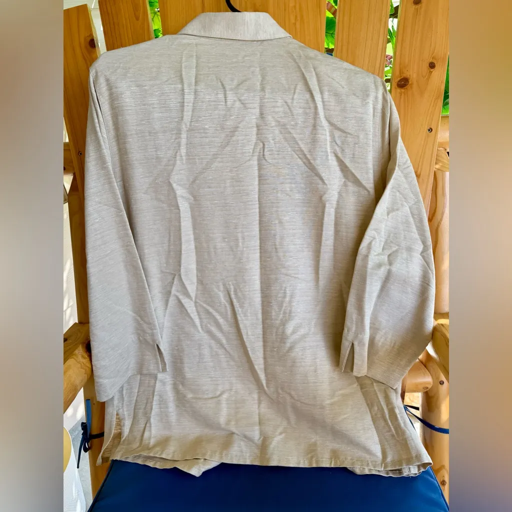 Alfred Dunner Women Blouse 3/4 Sleeve Button Down Shirt 100% Silk padded VTG - Image 6