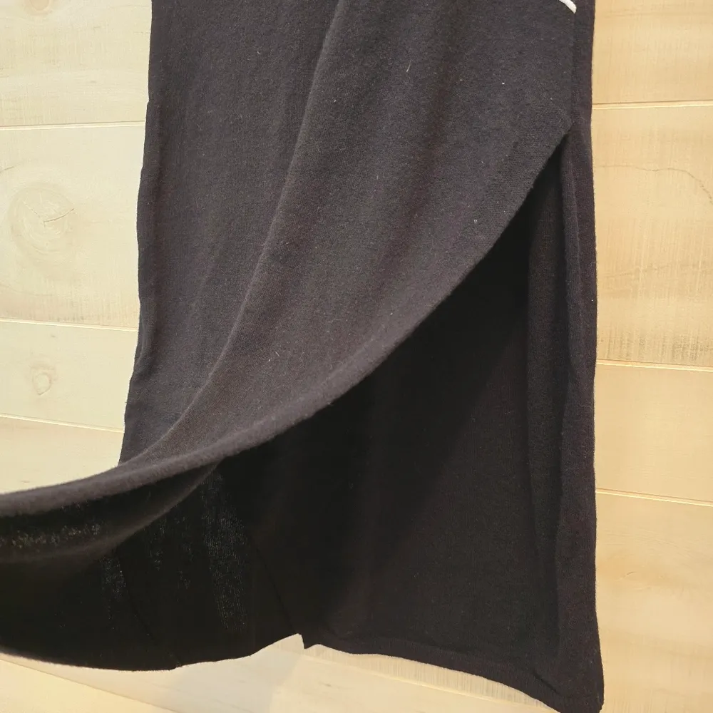 {S} WORTH New York Contrast Lines Wool Dress Black - Image 5