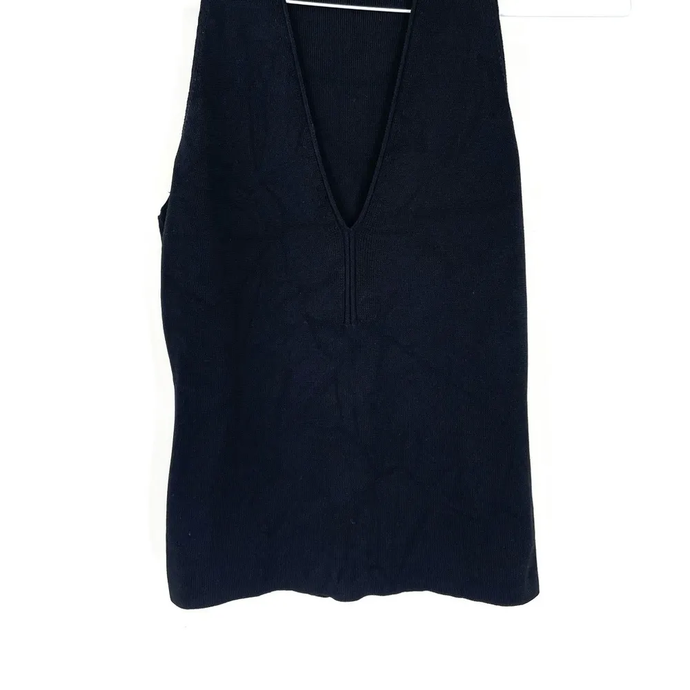 INTERMIX Revolve Black Sleeveless Halter Cut Out Stretch Top - Image 3