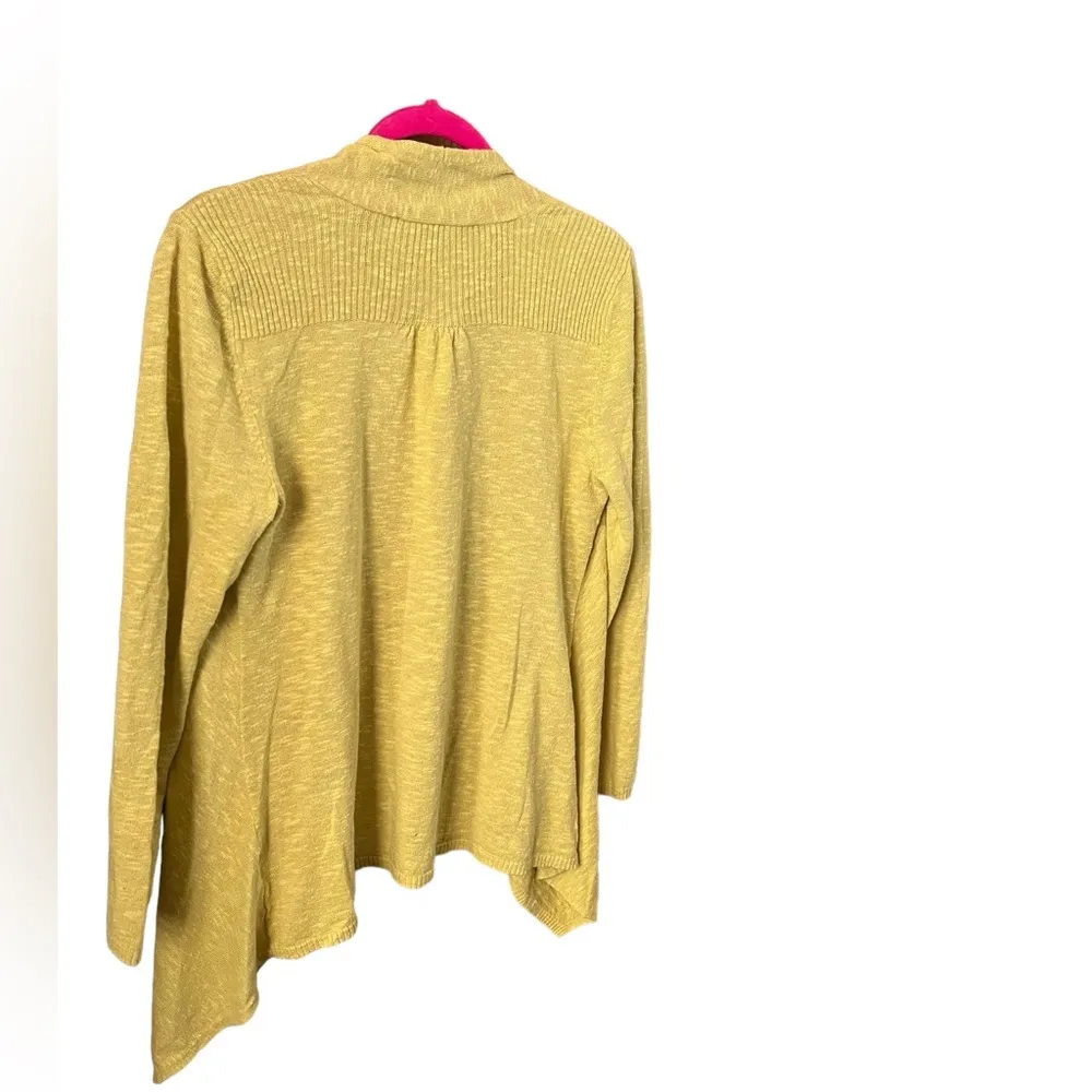 Eileen Fisher Linen Cotton Slub Open Front Cardigan Size Large Petite yellow - Image 2