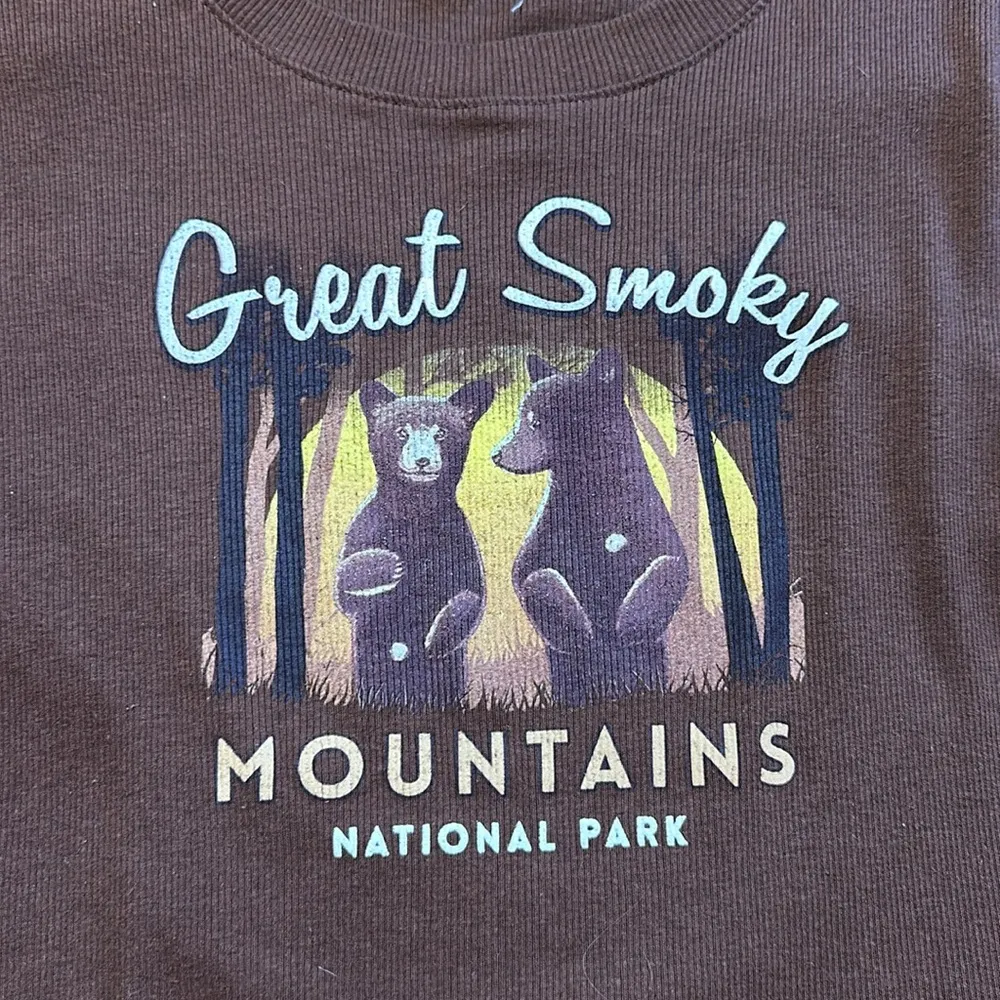 NIKXIE LOS ANGELES BROWN RIBBED SMOKY MOUNTAINS CROP TOP BABY TEE Size undefined - Image 3