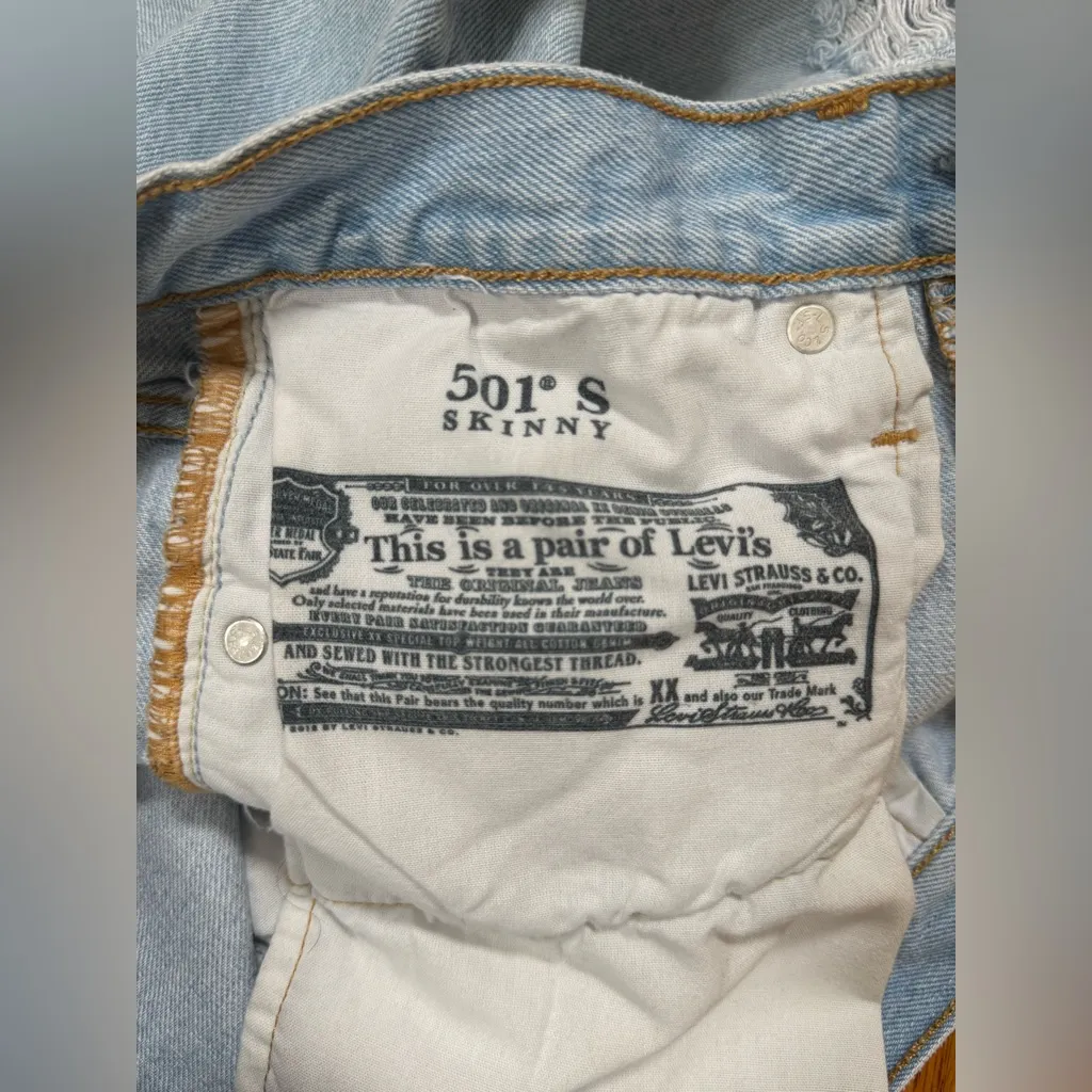 LEVI’S | 501 Straight Leg Skinny Jeans Light Wash PC9-29502-0215 Sz. 28x28 - Image 11