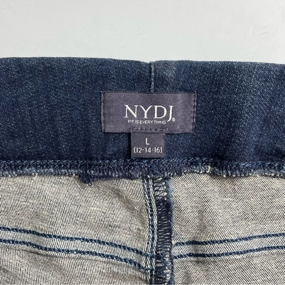 NYDJ Slim Bootcut Pull-On‎ Stretch Denim Blue Jeans Size Large - Image 5