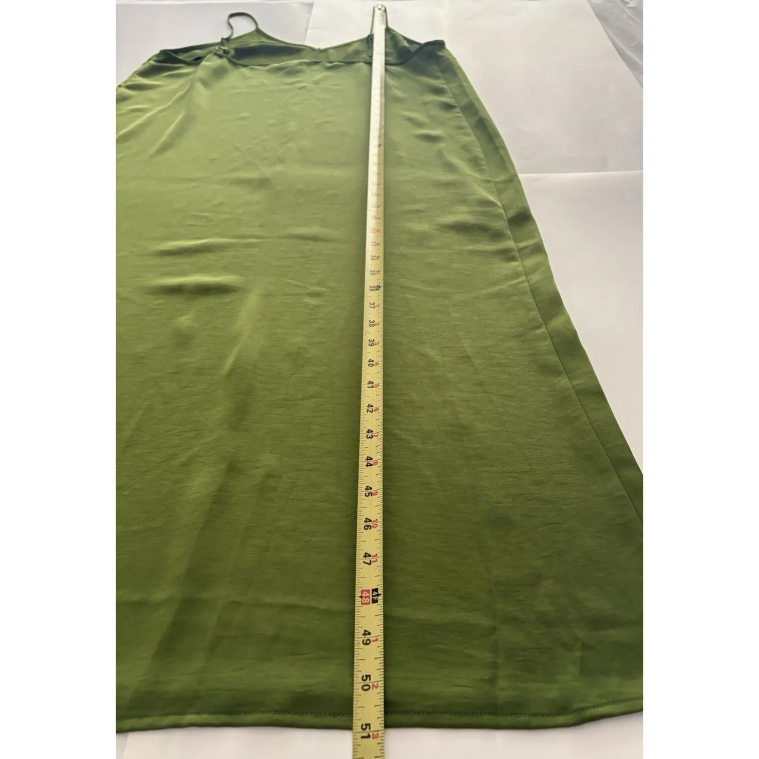 A New Day Maxi Slip Dress Size XXL Green Silky Strappy Fairy Forest Whimsy - Image 9