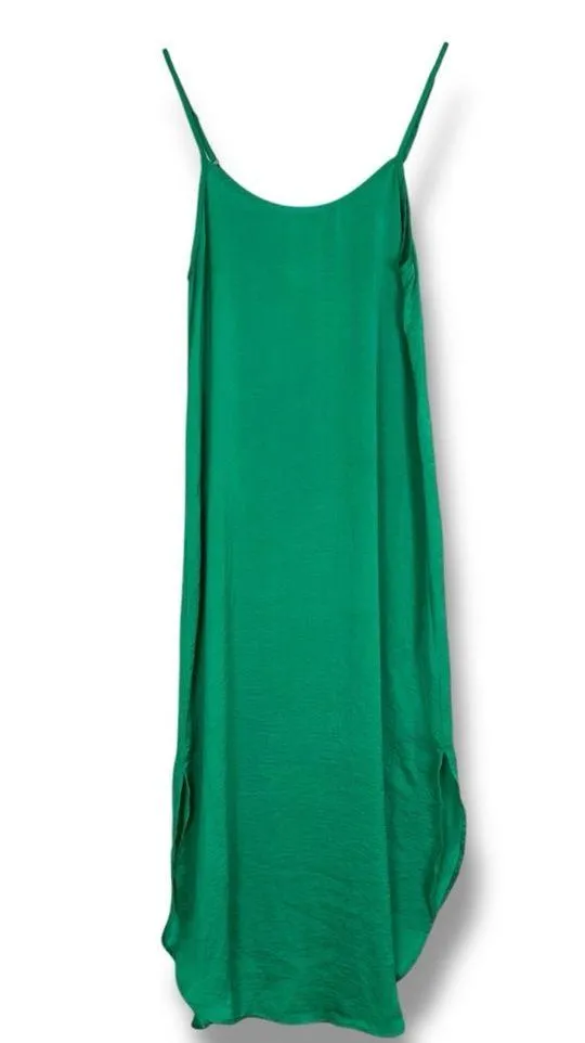 Sadie & Sage Maxi Slip Dress Green Relaxed Fit Summer Vacation Breezy Size Small - Image 2