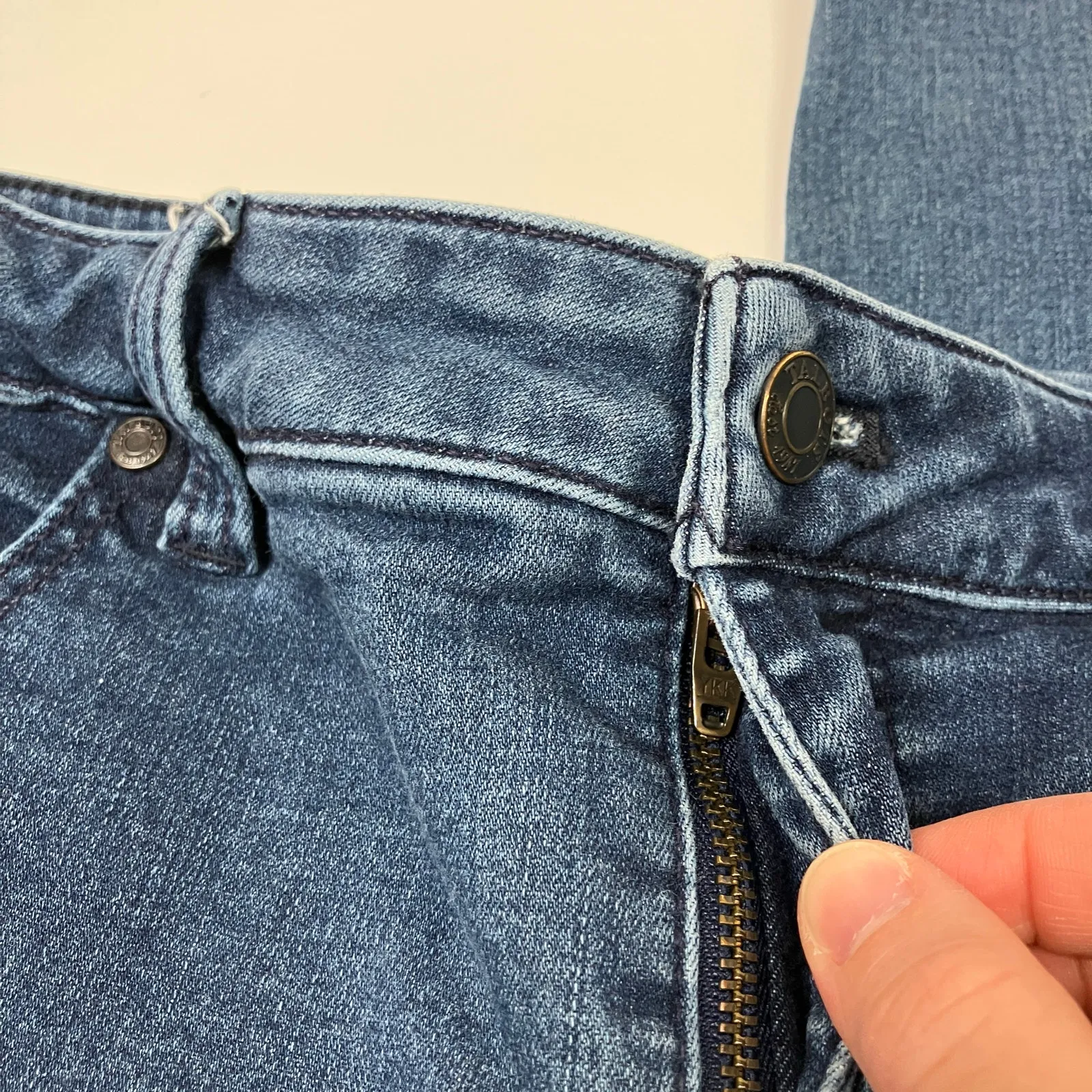 Talbots | Denim Jean Capri Pants Medium Wash Cotton Blend Womens 12 Petite - Image 4