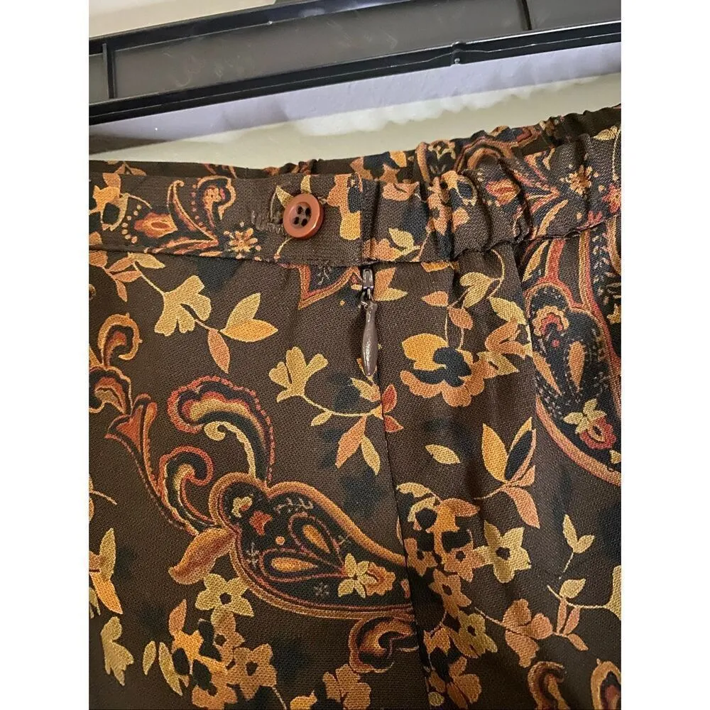 Laura Scott Vintage Paisley Print Thanksgiving A Line Straight Skirt Large - Image 5