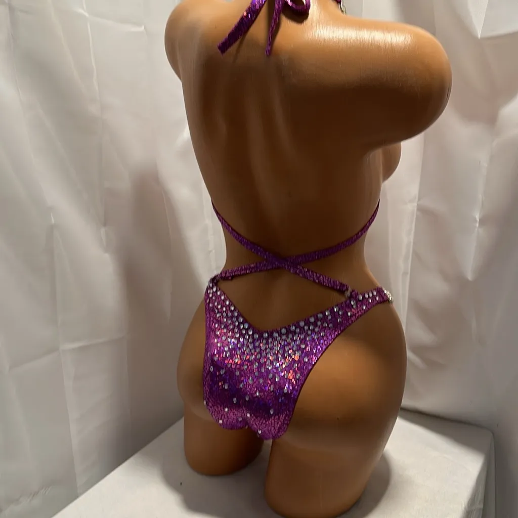 Purple Sequin Bikini Set - Image 4