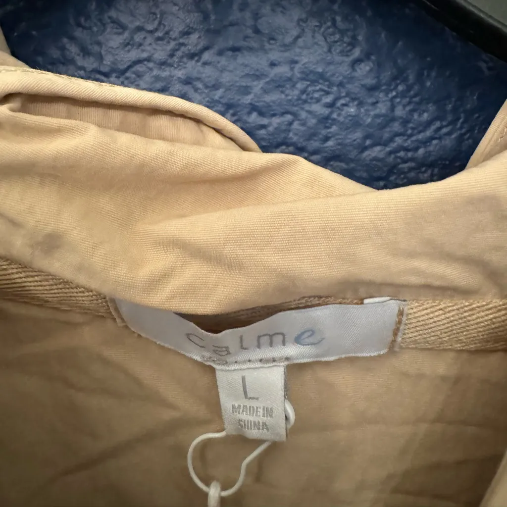 Johnny Was Calme Mix Nylon Women’s Cream Hooded Pullover Jacket Size Large - Image 6