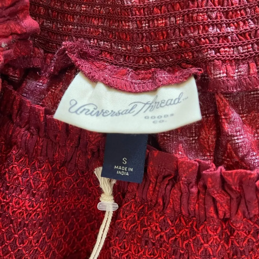 Universal Thread Goods Burgundy Prairie Tiered Maxi Dress NWT - Image 3