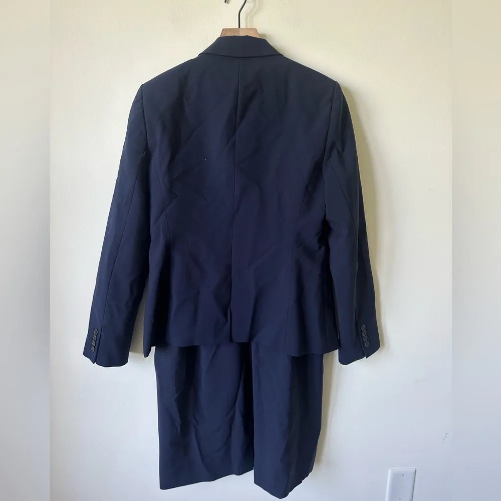 J. Crew Suiting Dress and Blazer Wool Tollegno 1900 Bi-Stretch Navy 14 - Image 2