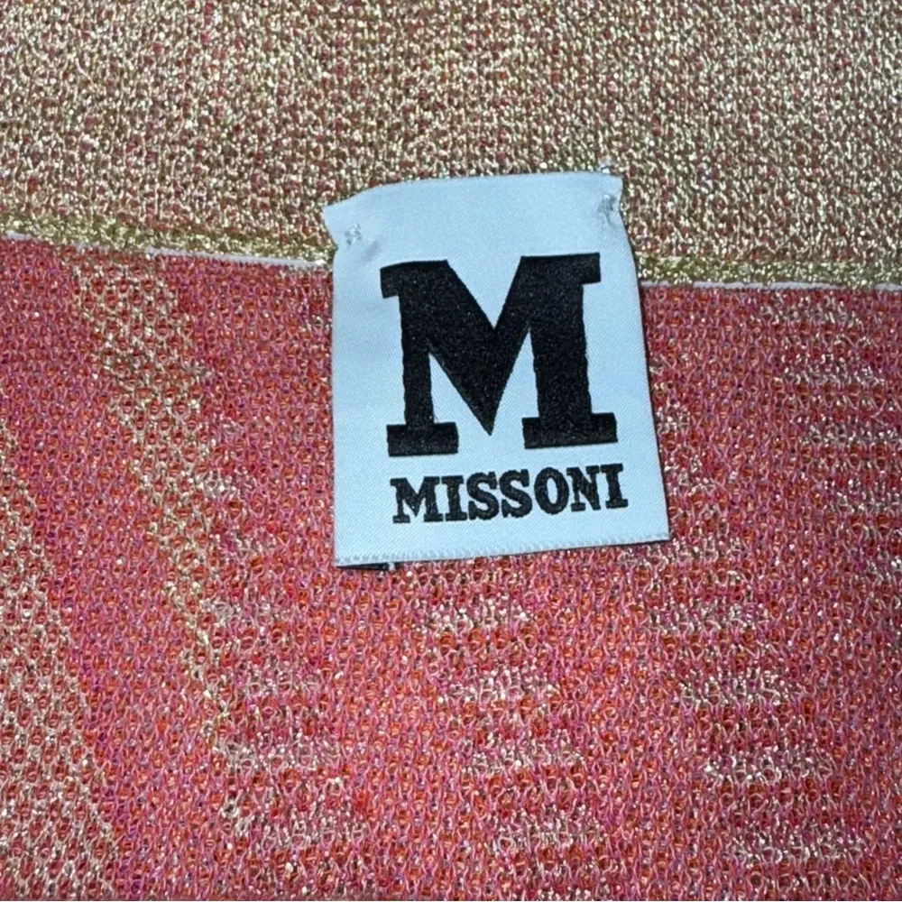 MISSONI Metallic Crochet Knit Mini Skirt size 40 Small - Image 4