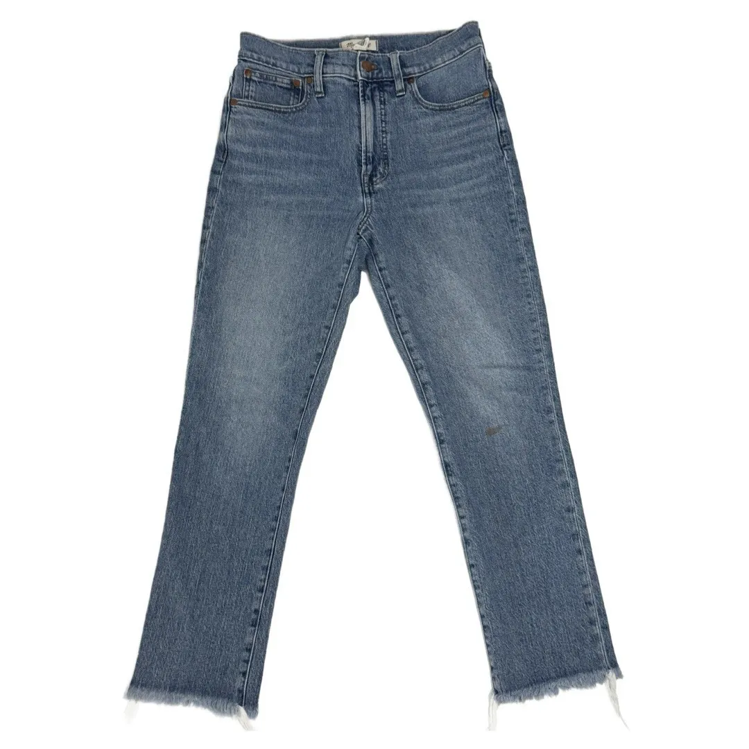 Madewell The Perfect Vintage Jeans Straight Leg Sz 27 Ainsworth Frayed LightWash - Image 2