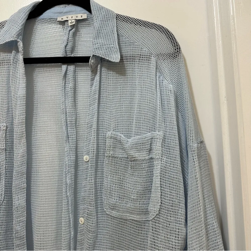 HYFVE Light Blue Knit Button Down - Image 3