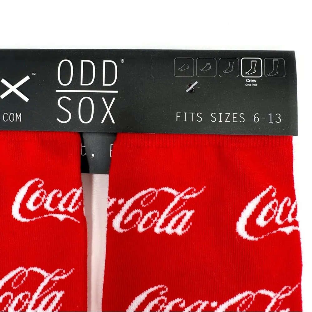 Odd Sox Coca Cola Logo Crew Socks Mens Womens Coca - Image 3
