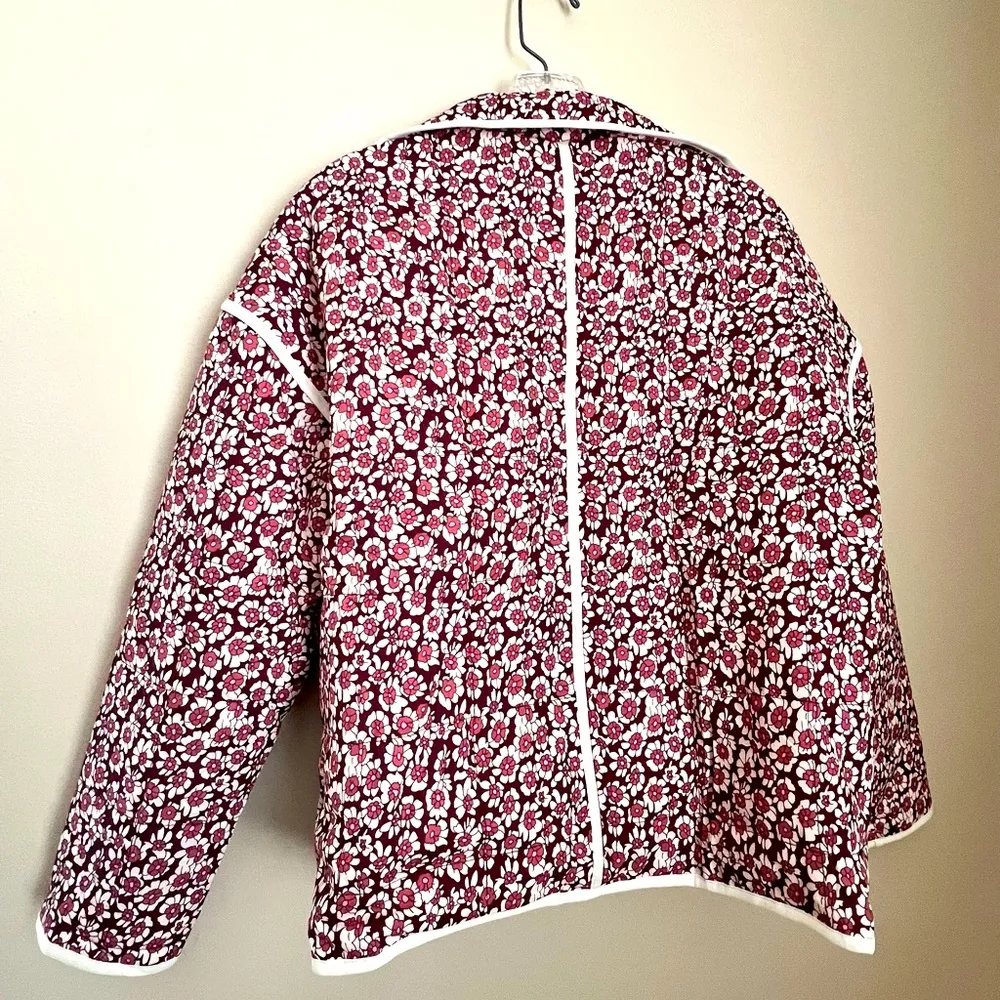 Pink Floral Cropped Puffer Jacket Size Small NWT‎ - Image 7