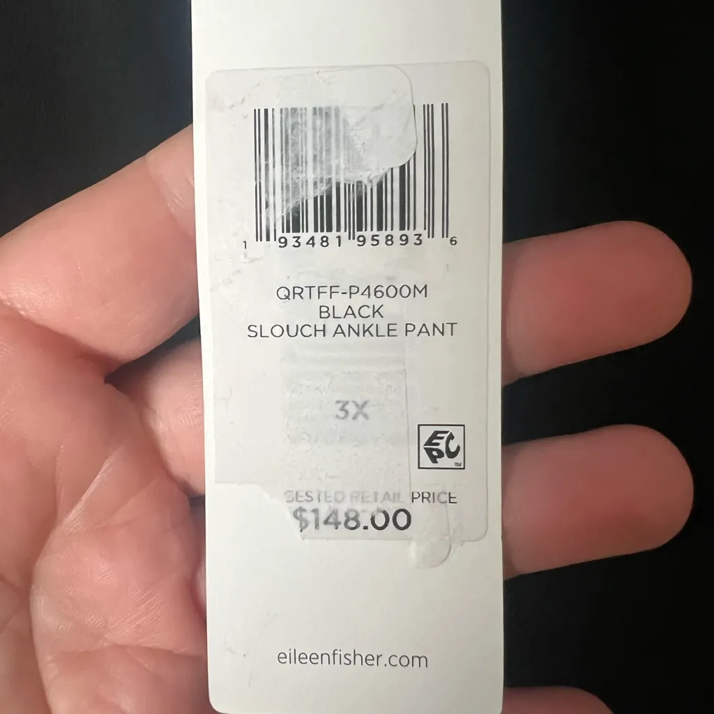 Eileen Fisher Woman Size 3X slouch ankle Elegant Black Dress Pants - Image 3