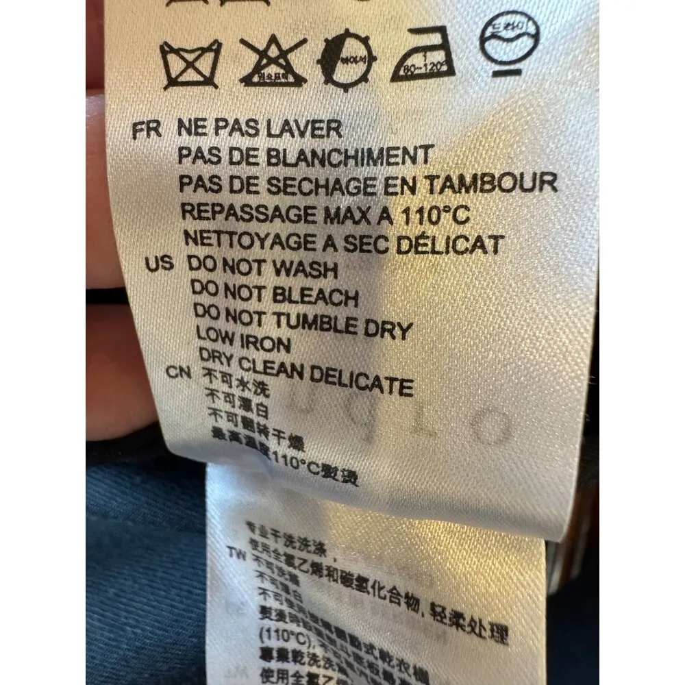 Sandro Coat Women Medium Black Wool Blend Double Breasted Trench Overcoat Luxury - Image 11