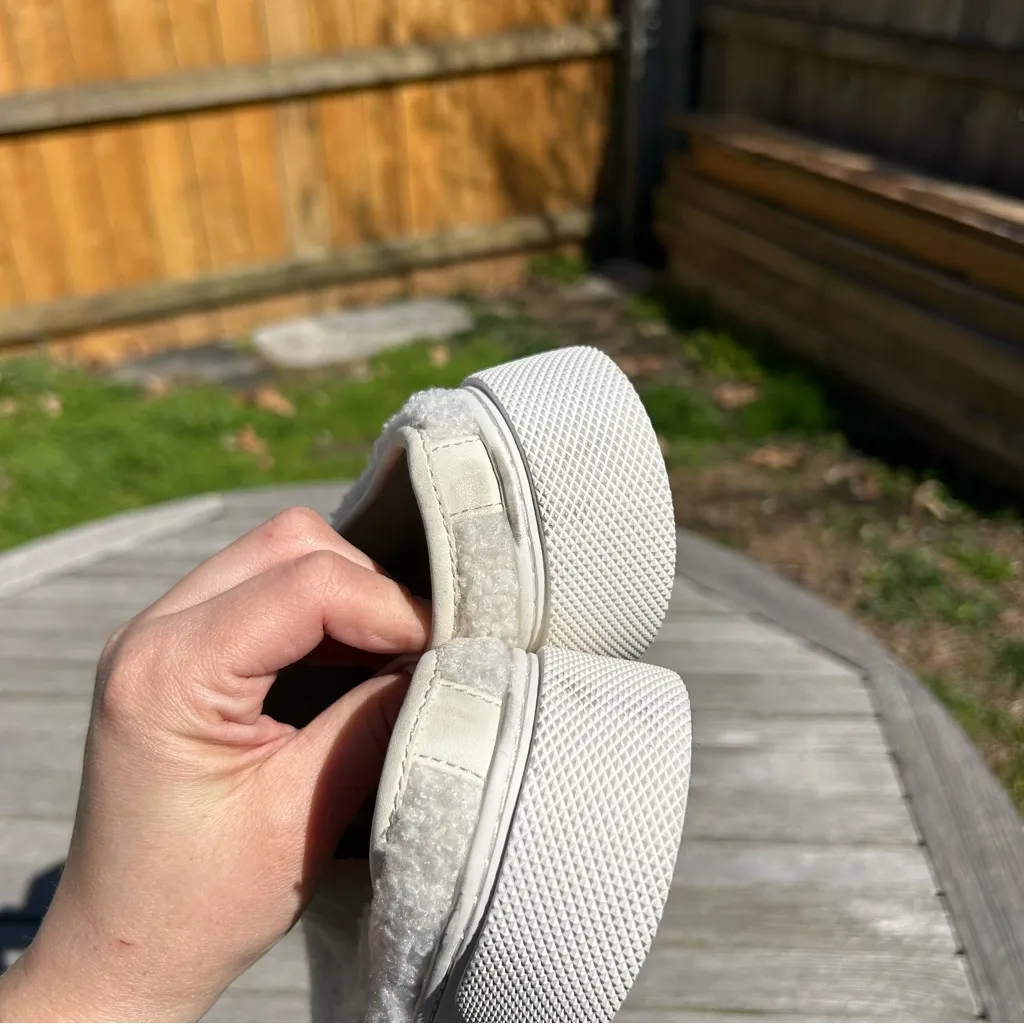 Nine West Hazel Womens 8.5‎ Mules Ivory Faux Fur Casual Comfort Slip On Shoes - Image 6