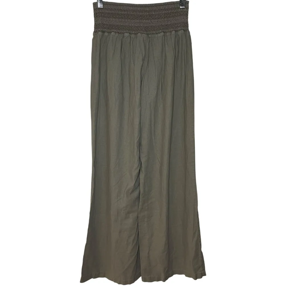 Rewash Brand Wide Leg Pants Women's‎ Size Large Ruched High Waist Linen Rayon - Image 3