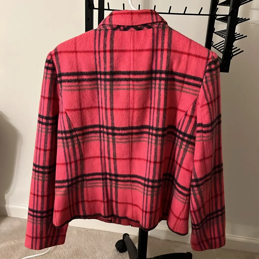 Requirements pink plaid jacket wool blend size 14 - Image 5