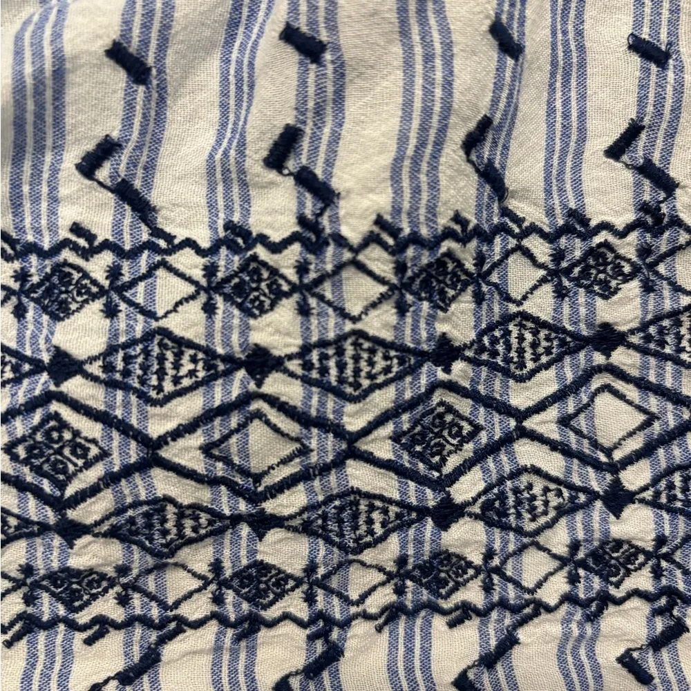 Blue and white striped tank top with adjustable straps and tie-up detail - Image 5