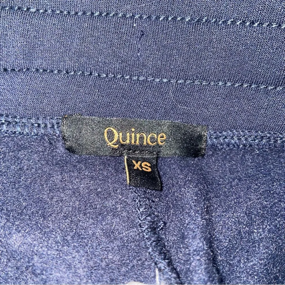 Quince  Size XS Modal Sweatpants Wide Leg Crop Navy Pull On - Image 7