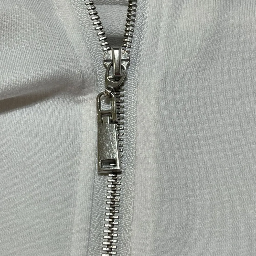 Avenue Leisure Knit Jacket Athletic Full Zip White Silver Size 14/16 - Image 4