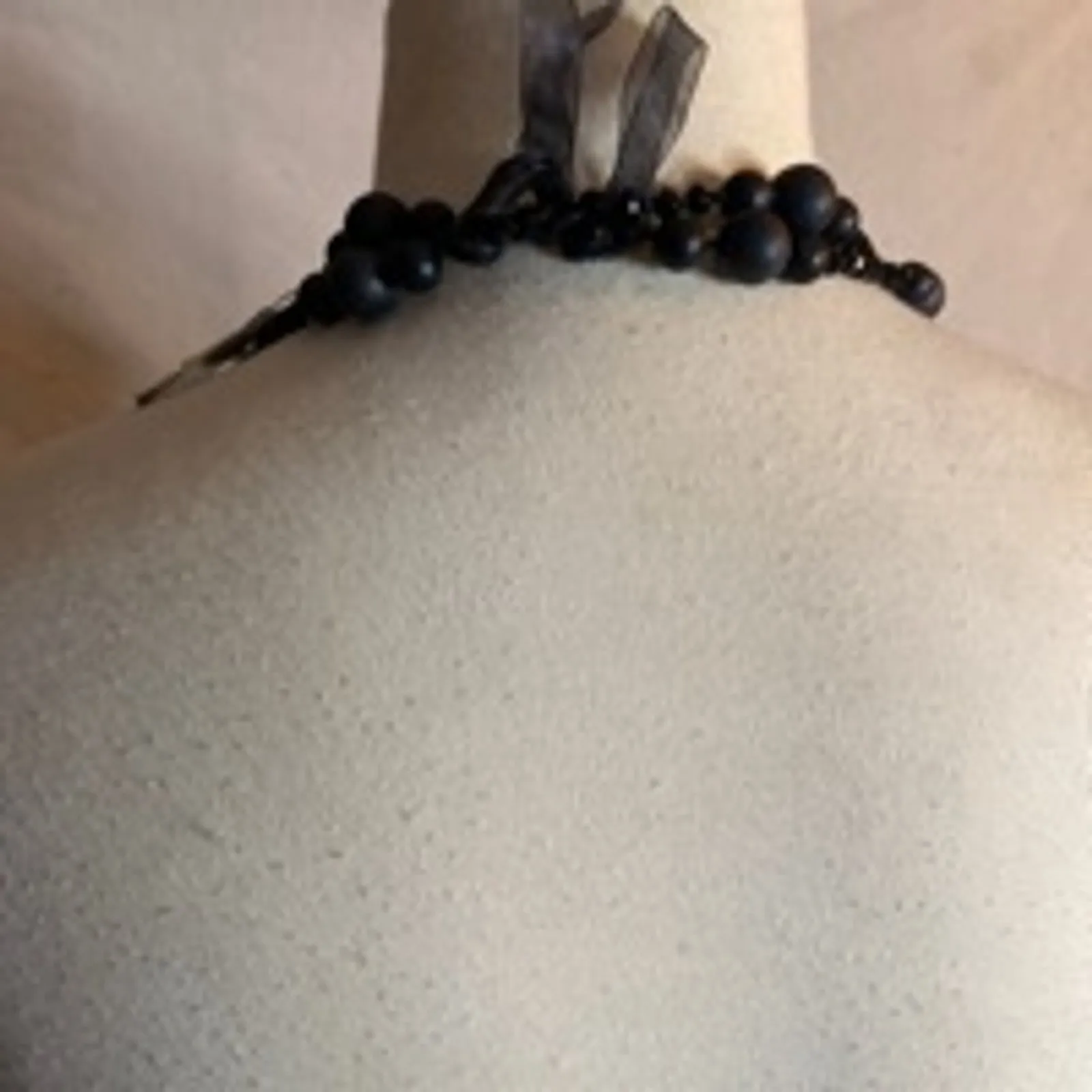Vintage Black Multi-Layer Beaded Necklace Statement Jewelry - Image 5