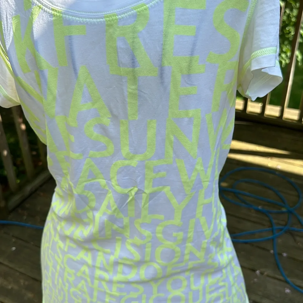 Lululemon Shirt Women  yellow/green Graphic Logo Scoop Neck Short Sleeve Stretch - Image 2